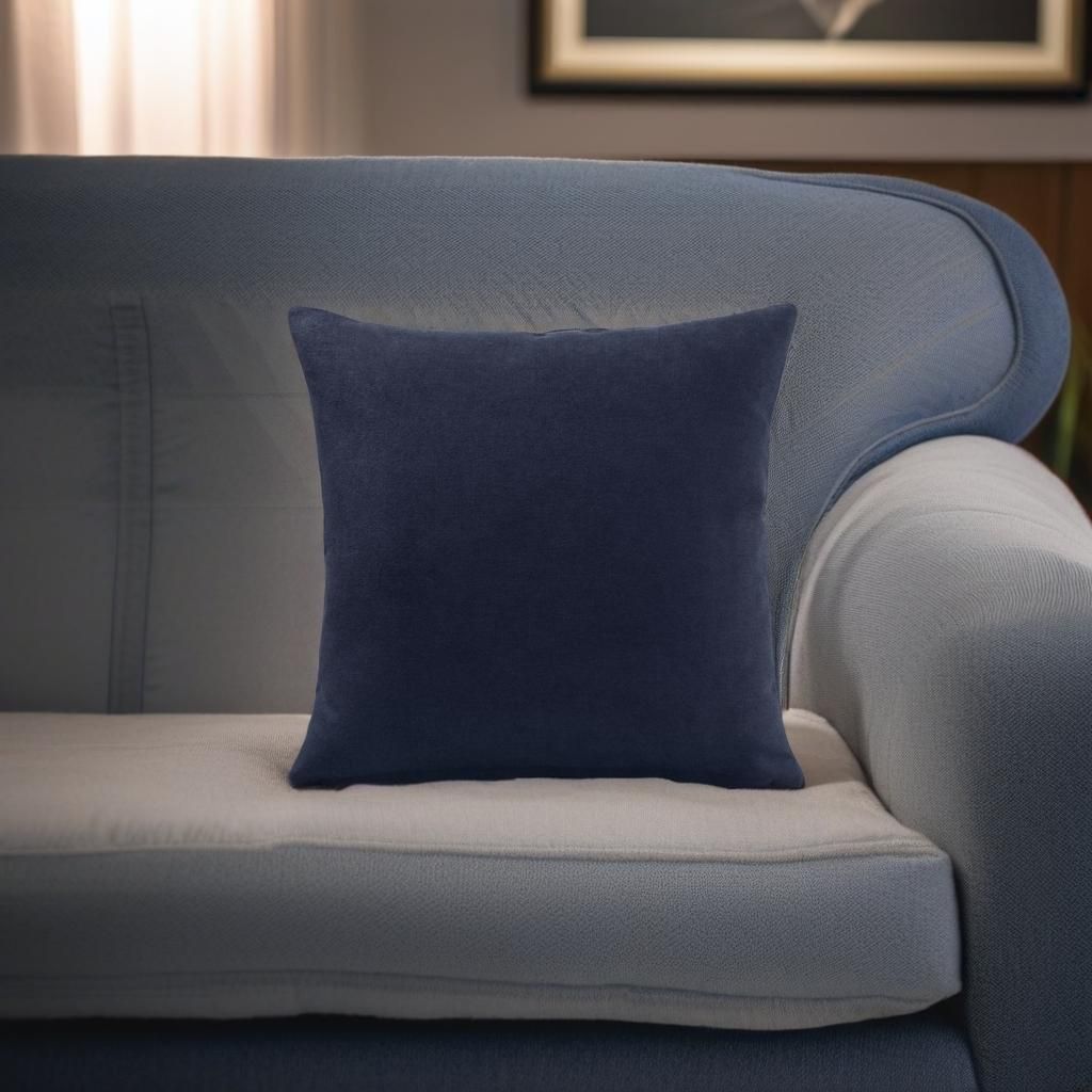 Luxury Living Velvet Chenille Cushion in Navy