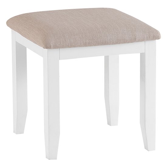 Tyler Wooden Dressing Stool In White