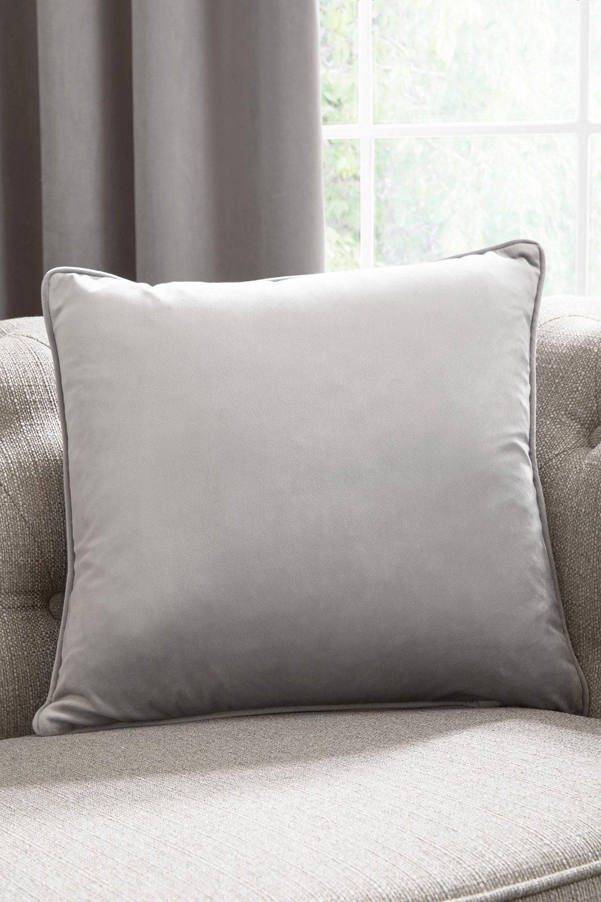 Laurence Llewelyn-Bowen 'Montrose' Luxury Filled Plain Velvet Cushion in Silver