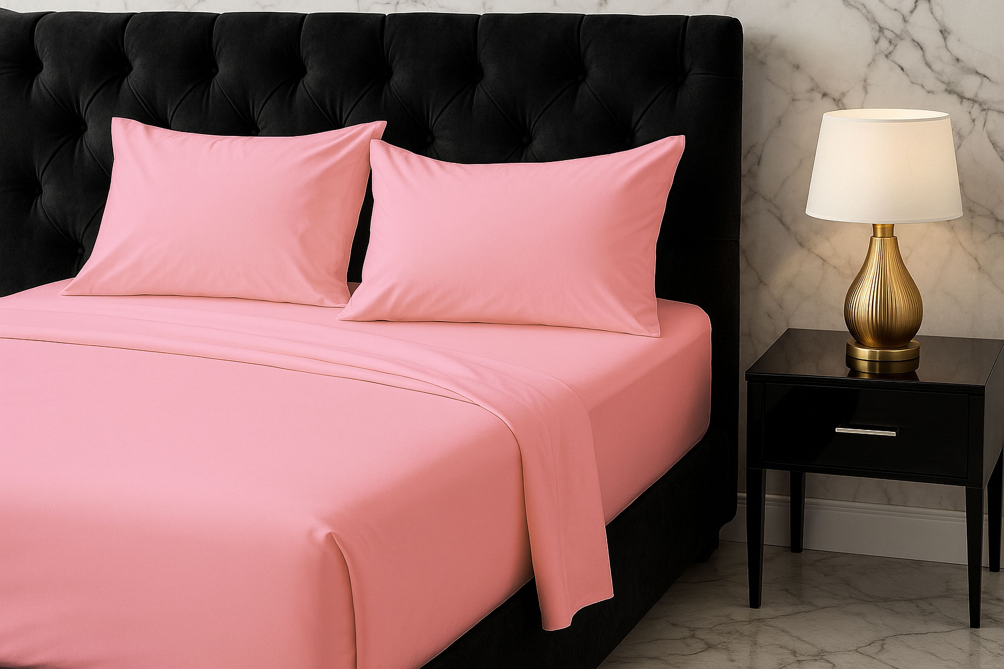 Snug City Microfibre Soft Touch Flat Sheet Plain Dyed Bed Linen in Pink