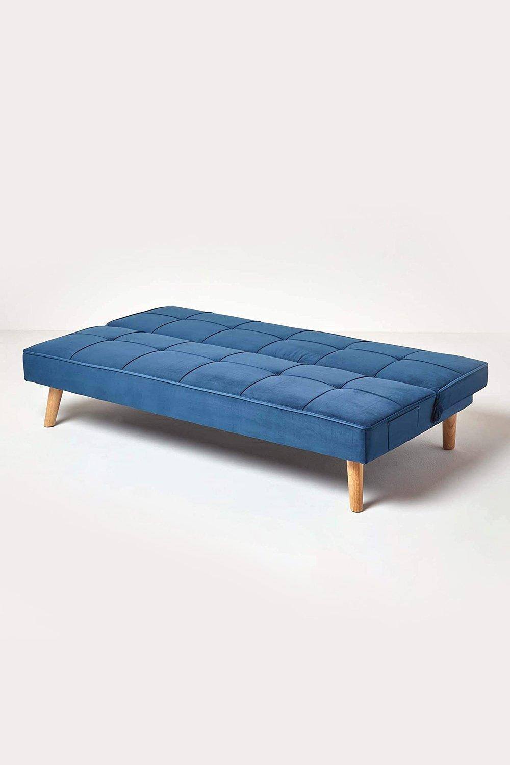 Homescapes Bower Velvet Sofa Bed in Navy 3