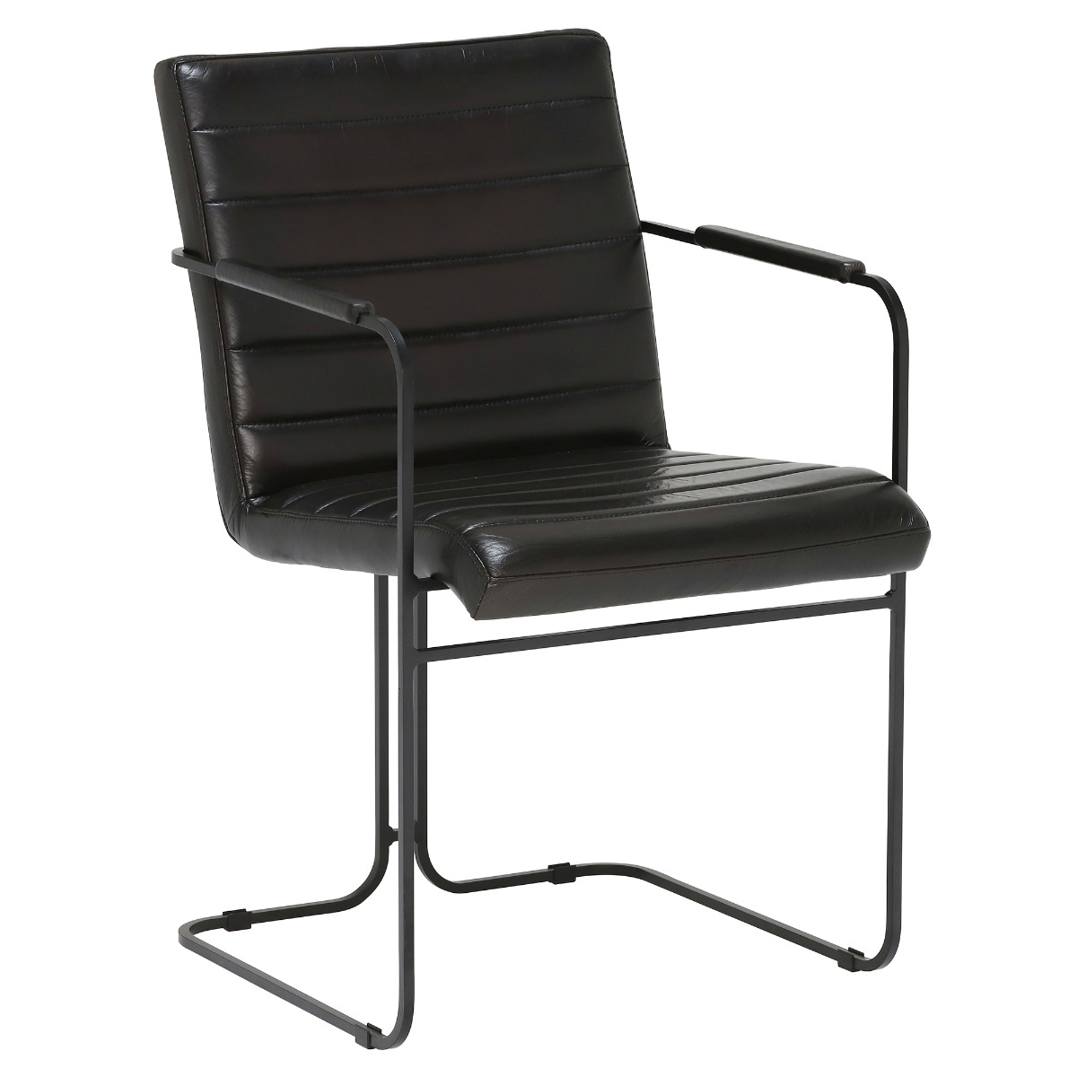 Baxter Dining Chair - Black - Leather - W51 x D60 x H83cm - Barker & Stonehouse