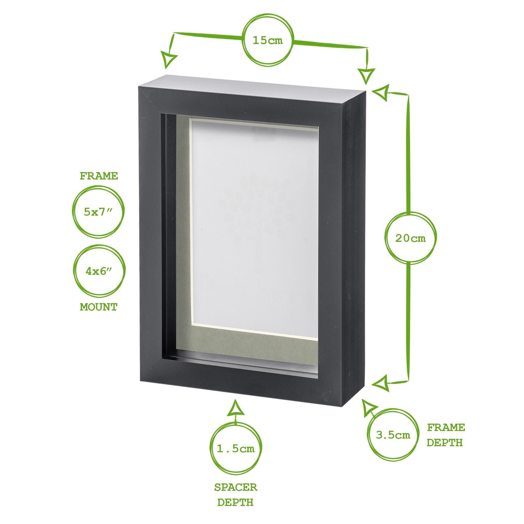 Nicola Spring 5" x 7" White 3D Box Photo Frames - 4" x 6" Mount - Pack of 2 in Ivory 4