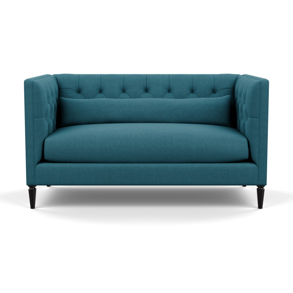 Heal's Balmoral 2 Seater Sofa Brushed Cotton Cadet Black Feet