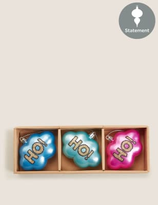 M&S 3 Pack Glitter Cloud Decorations