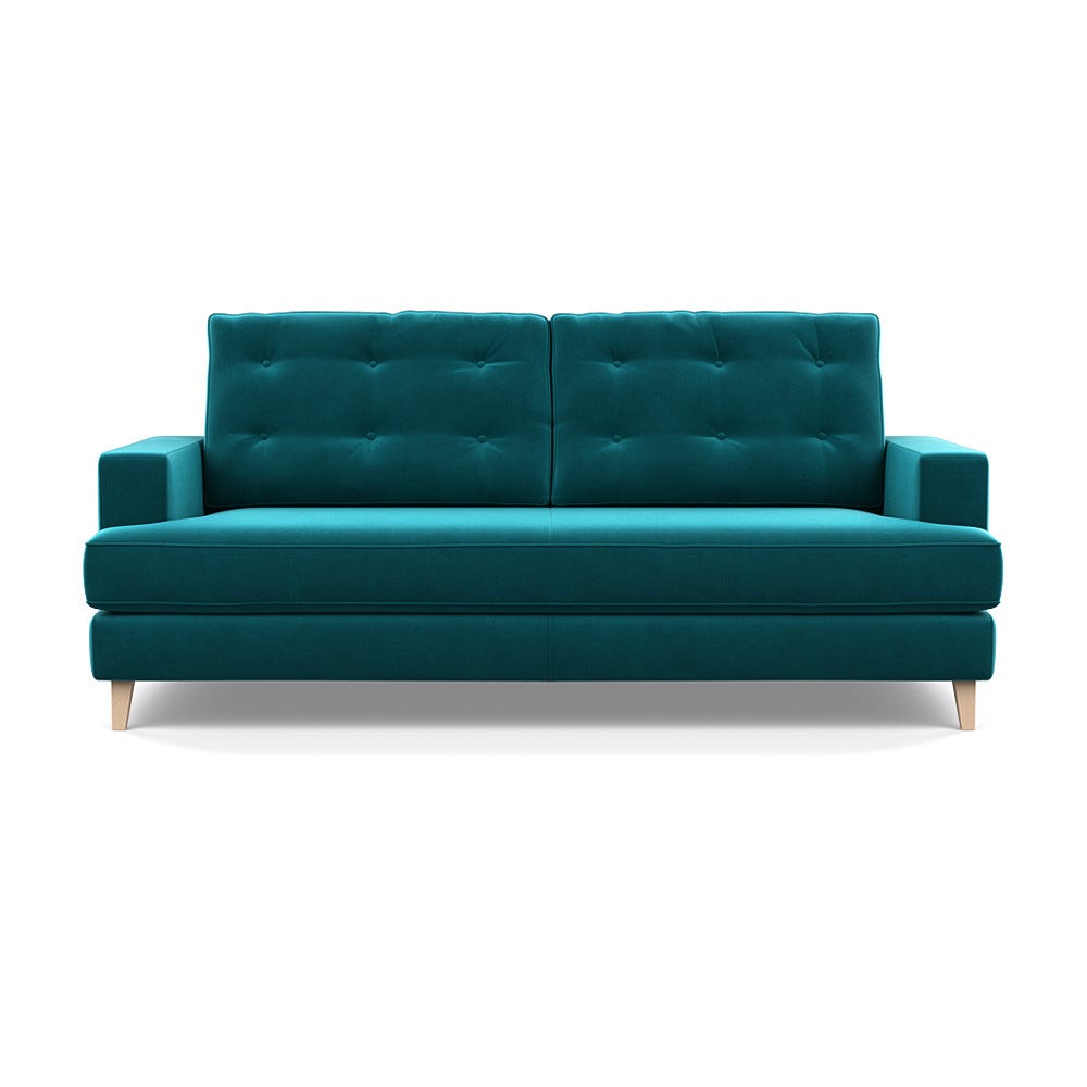 Heal's Mistral 3 Seater Sofa Smart Velvet Petrol Natural Feet