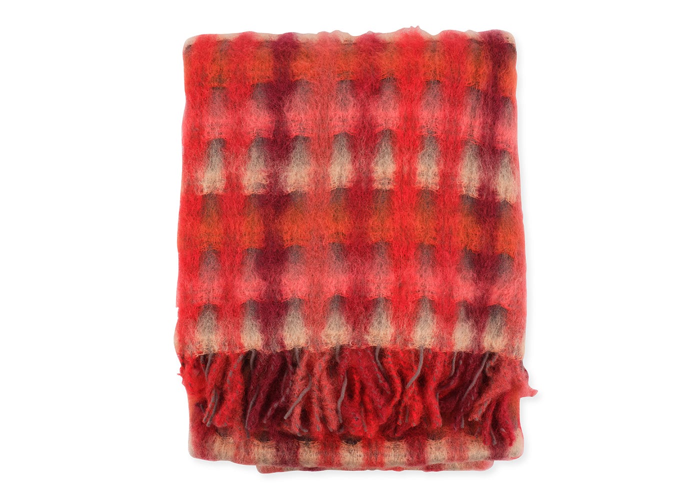 Mantas Ezcaray Mia Mohair & Wool Throw Red