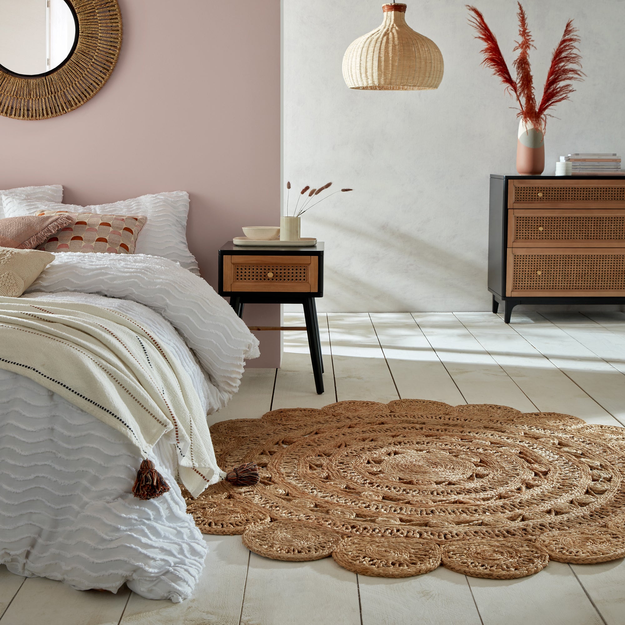 Hand Made Jute Dia. 150cm Circle Rug Brown