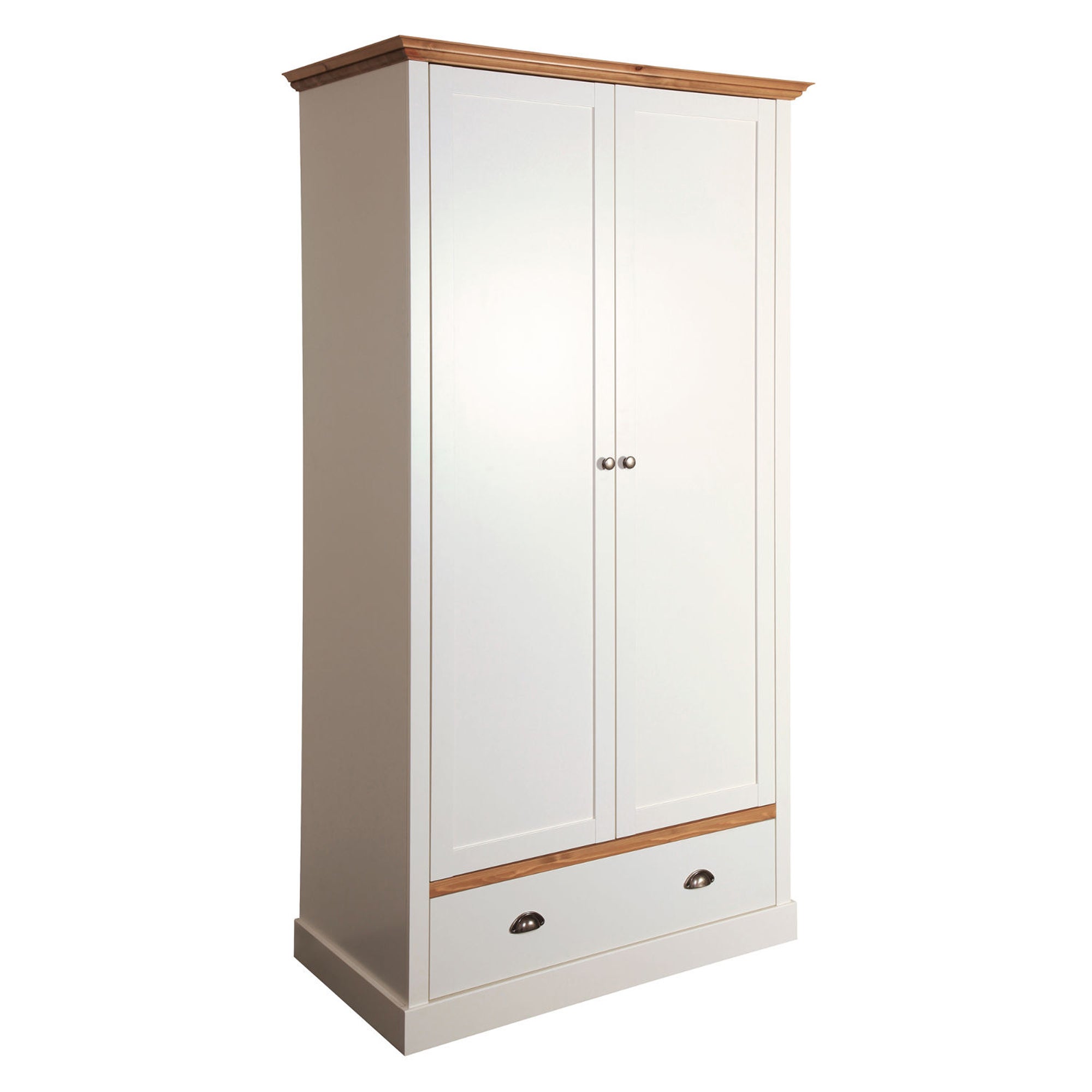 Sandringham White 2 Door Single Wardrobe White