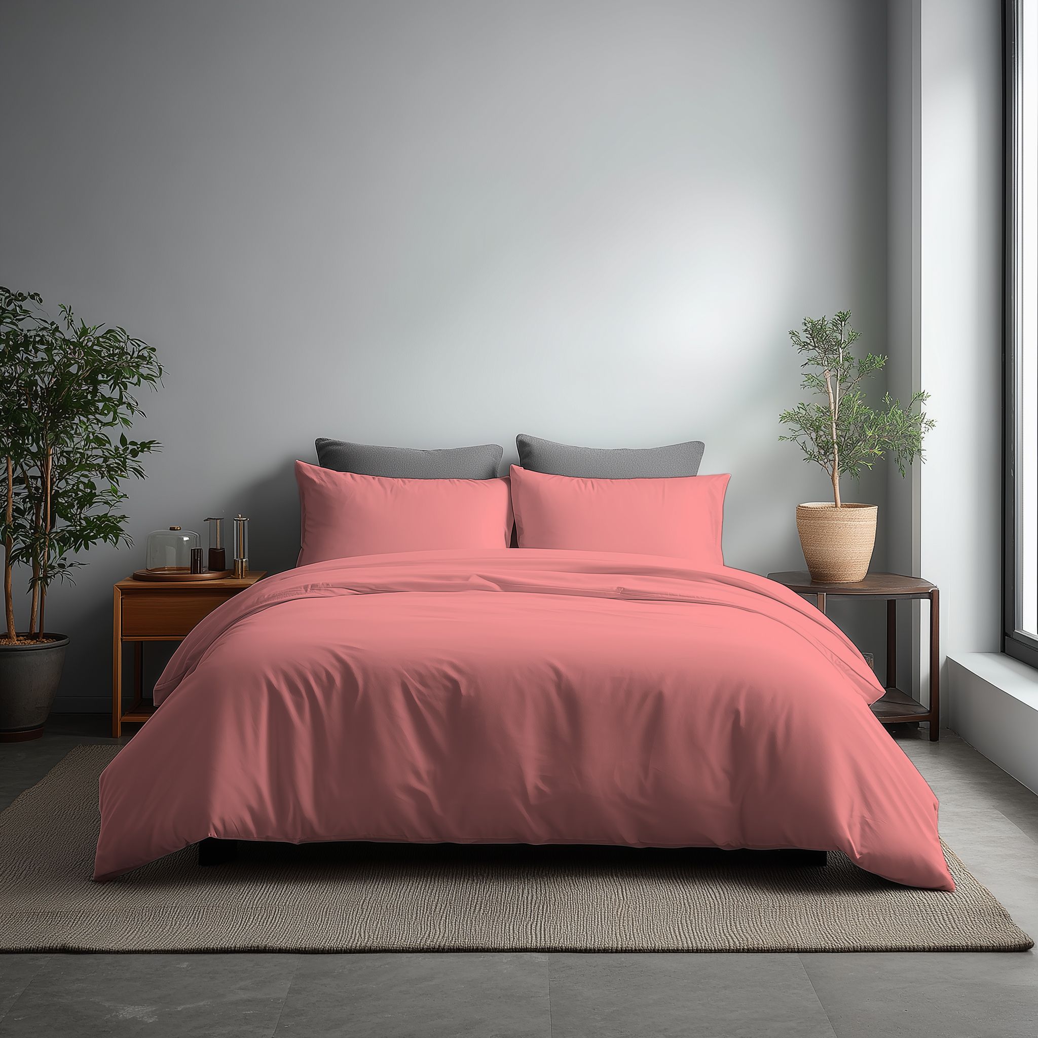 Snug City Microfibre Soft Touch Duvet Cover & Pillowcase/s Set Bed Linen in Pink