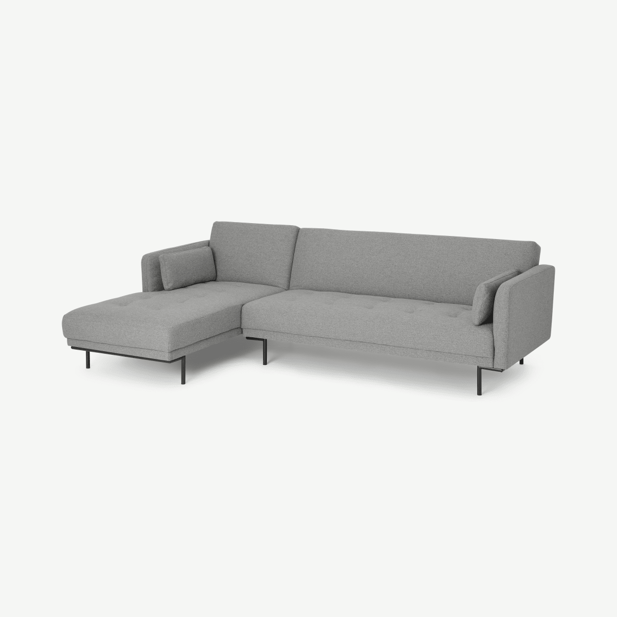 Harlow Left Hand Facing Chaise End Click Clack Sofa Bed, Mountain Grey Fabric