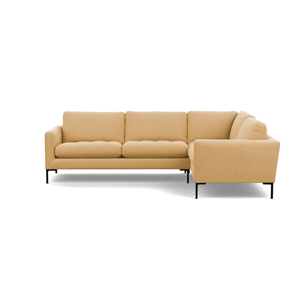 Heal's Eton Right Hand Facing Corner Sofa Smart Linen Mix Sand Black Feet