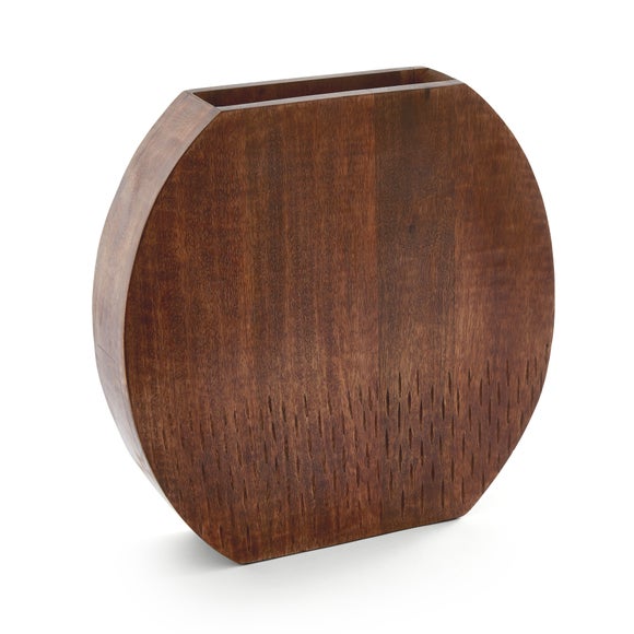 Etched Round Wooden Vase 3