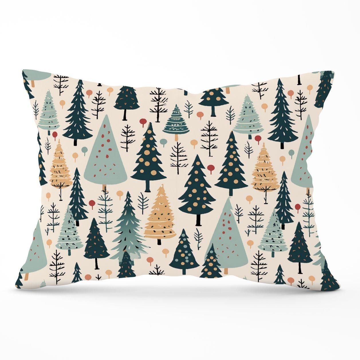 Warren Reed - Designer Boho Inspired Christmas Tree Pattern Cushions in Green