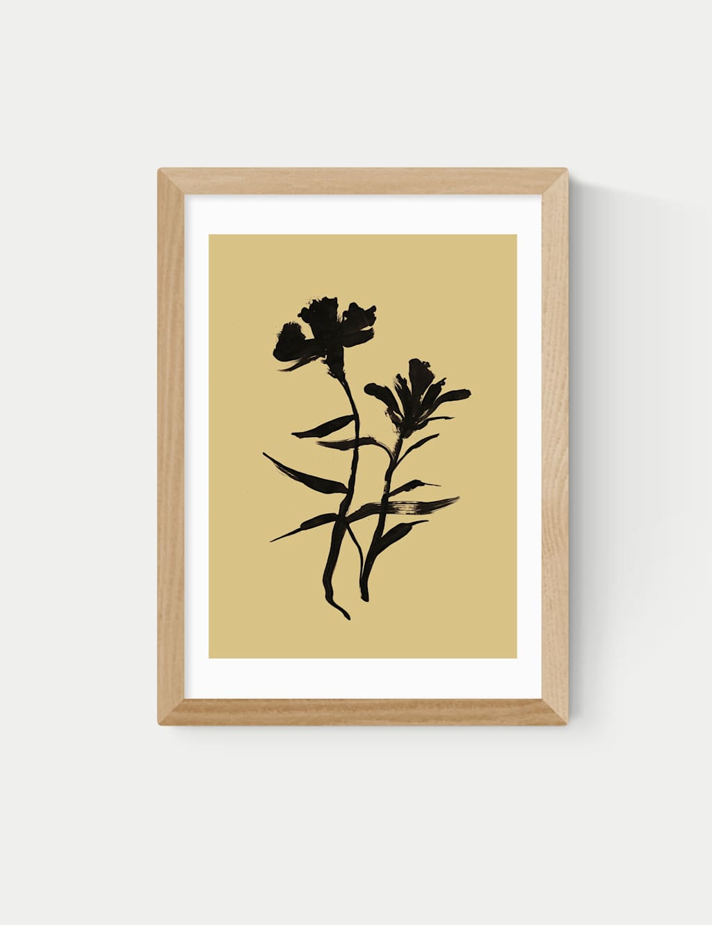 East End Prints Mono Botanical 3 Framed Art Print Natural