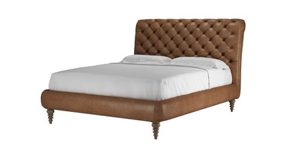 Knightsbridge (No Footboard) King Bed in Tan Vintage Leather - sofa.com