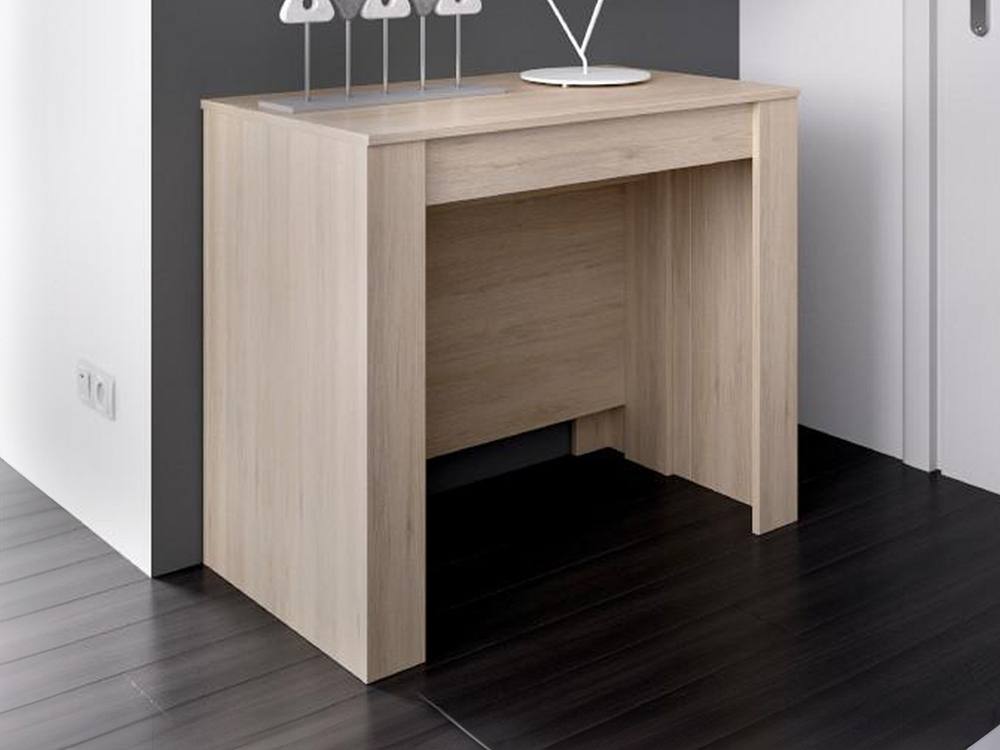 Vente-unique 10 - Seat Extendable Console Table - 4 Extensions - Colour: Oak in Light Oak