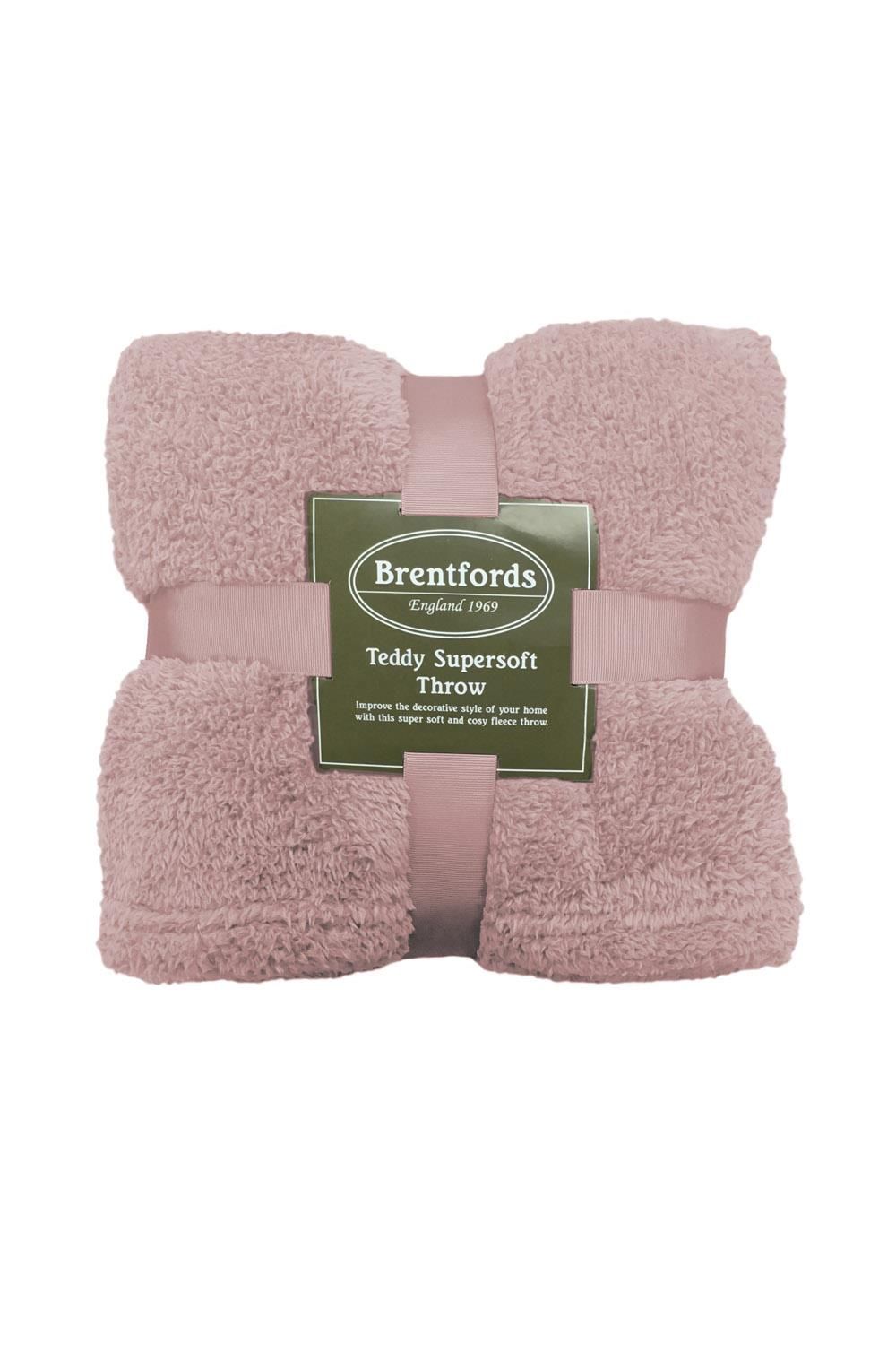 OHS Large Teddy Fleece Throw Blanket in Light Pink