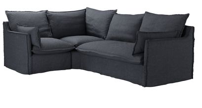 Isaac Asym: LHF Single w RHF 2 Seat Sofa Bed in Blickling Norfolk Cotton - sofa.com