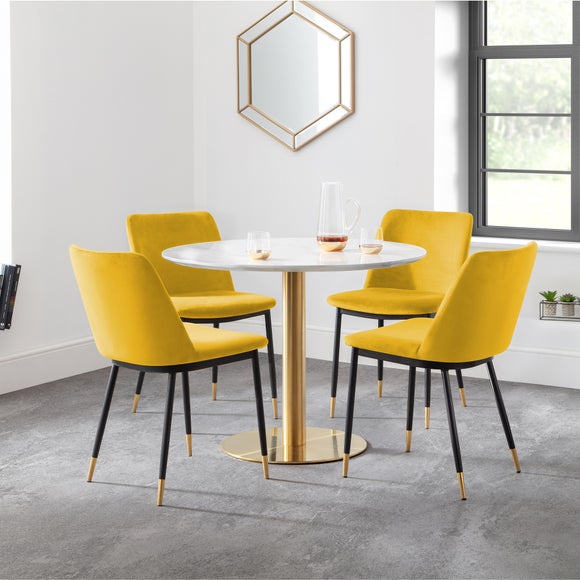Palermo 4 Seater Round Dining Table with 4 Delaunay Chairs