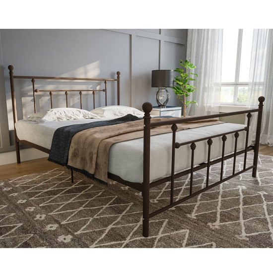 Manila Metal King Size Bed In Bronze