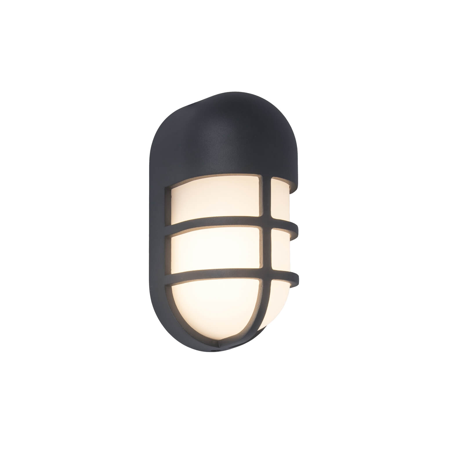 Lutec Bullo Outdoor Bulkhead Wall Light In Dark Grey