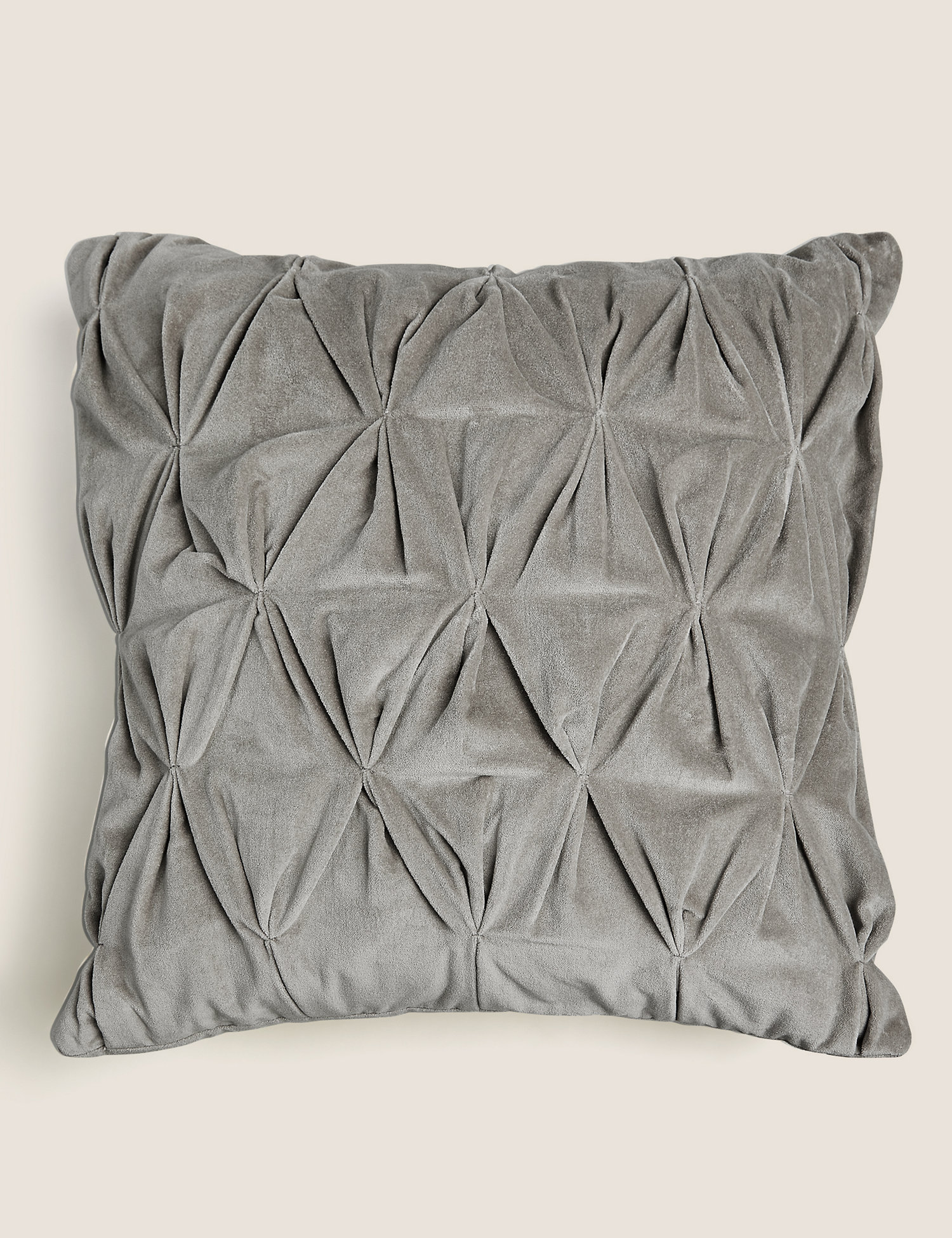 M&S Cotton Velvet Medium Pin Tuck Cushion