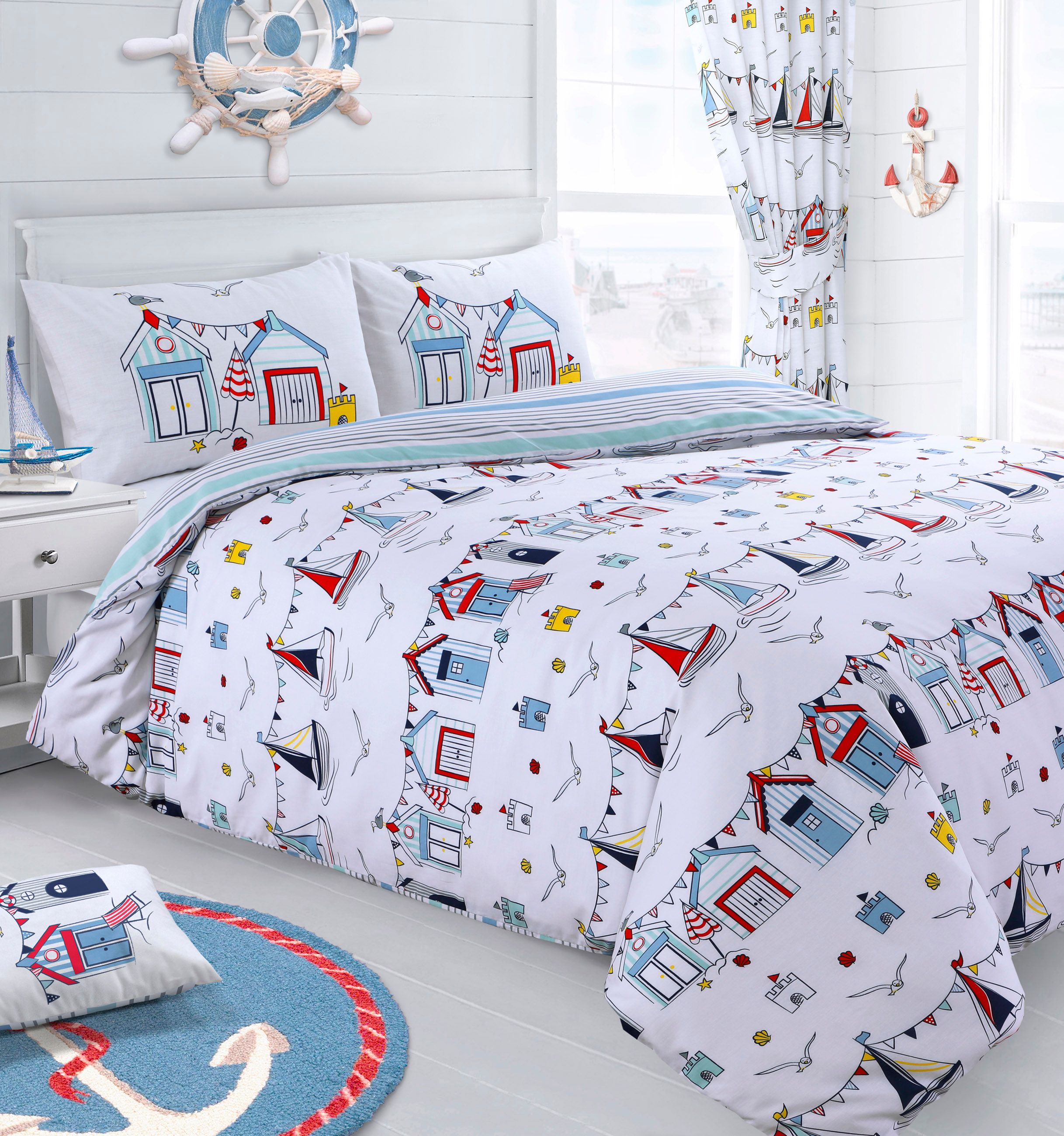 Velosso Nautical Cotton Rich Printed Duvet Cover & Pillowcase Set