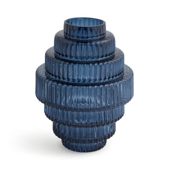 Ribbed Stepped Glass Vase 3