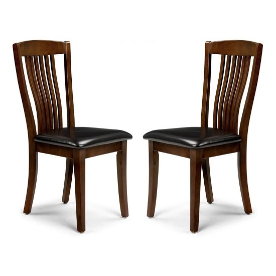 Chaumont Dining Chair In Mahogany With Brown Seat In A Pair