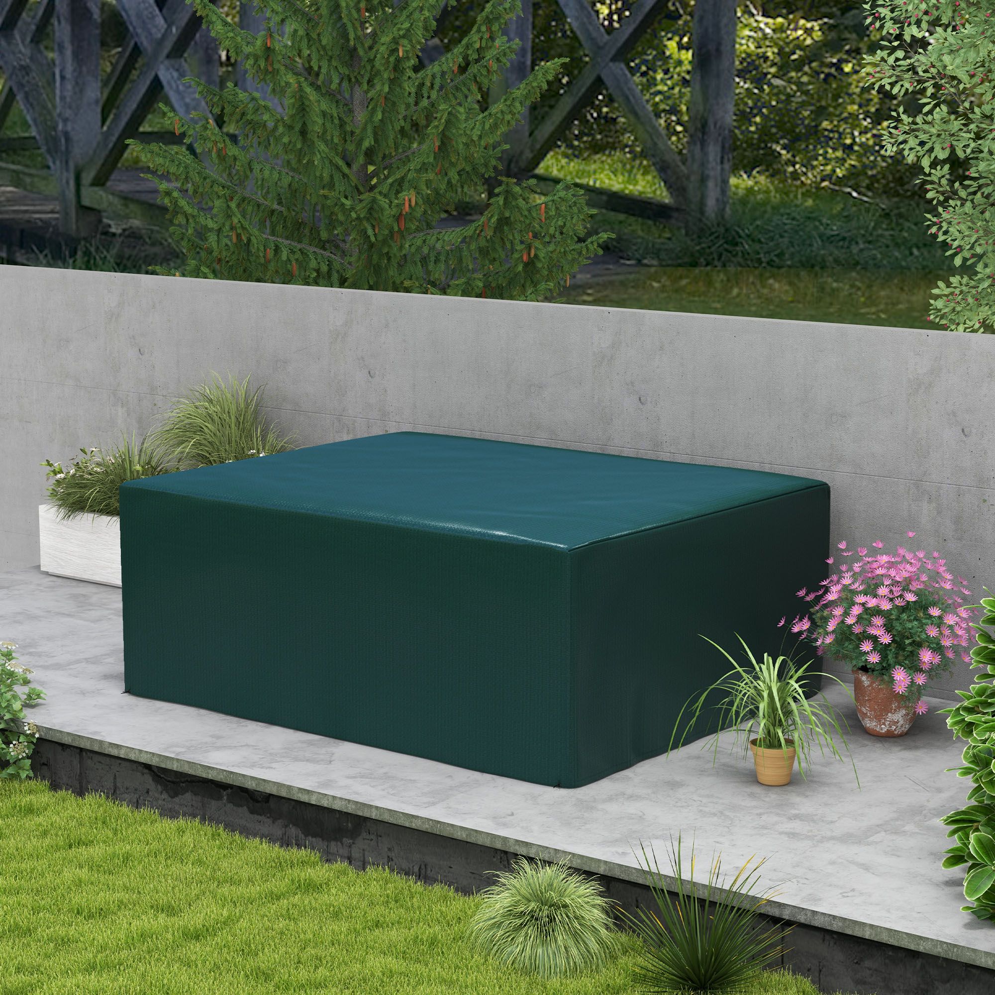 OUTSUNNY 235x190x90cm Large Patio Set Outdoor Garden Furniture Cover in Dark Green