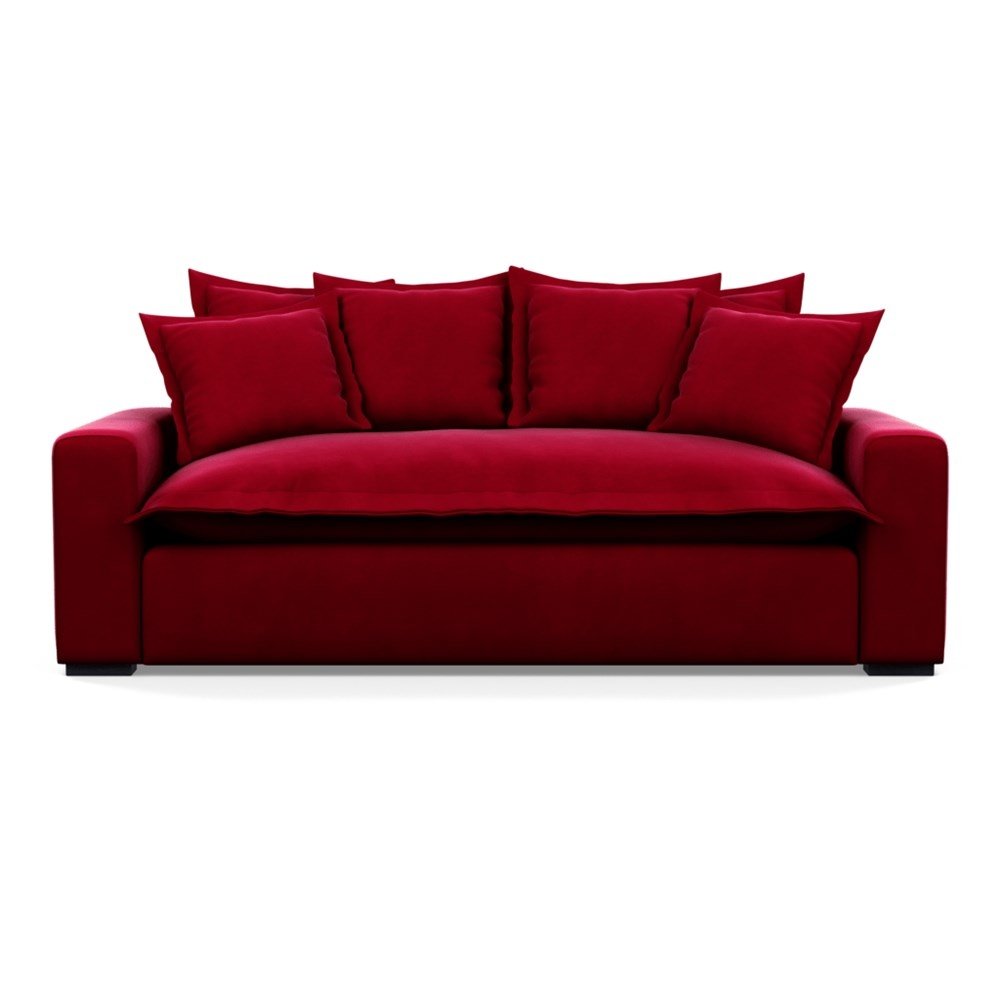 Heal's Brompton 3 Seater Sofa Varese Velvet Mulberry Black Feet