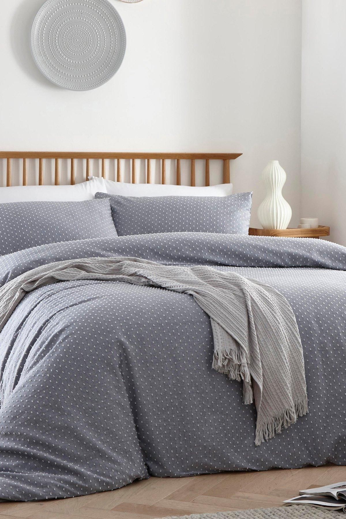 Appletree 'Waterford' 100% Cotton Tufted Duvet Cover Set in Blue 6