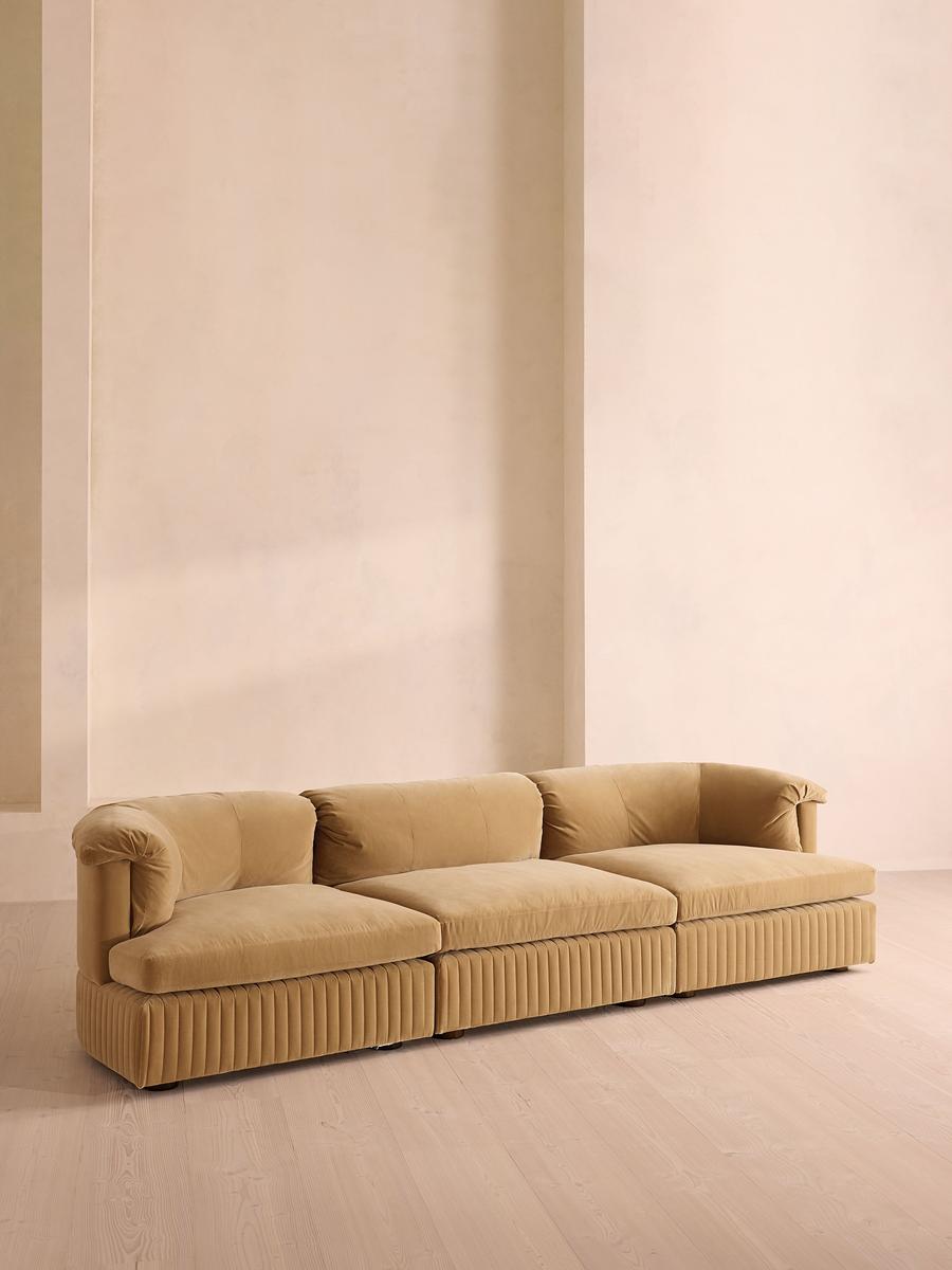 Oona Modular Sofa, Four Seater, Velvet Camel