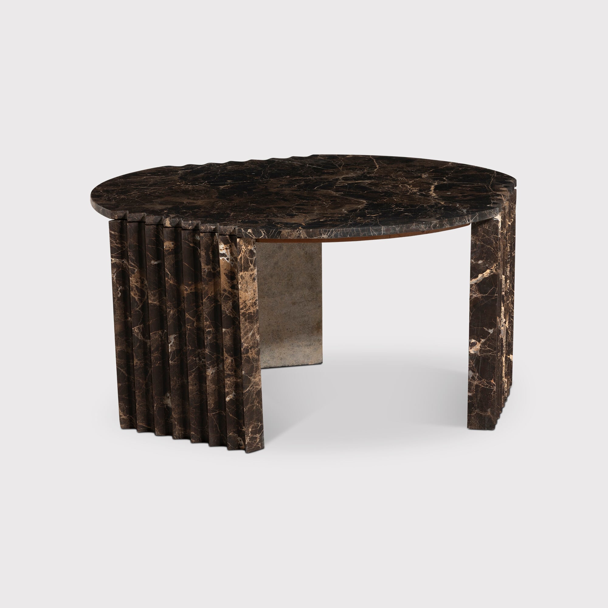 Bruni Coffee Table 80x77.1x40 cm, Round, Brown Marble | Barker & Stonehouse