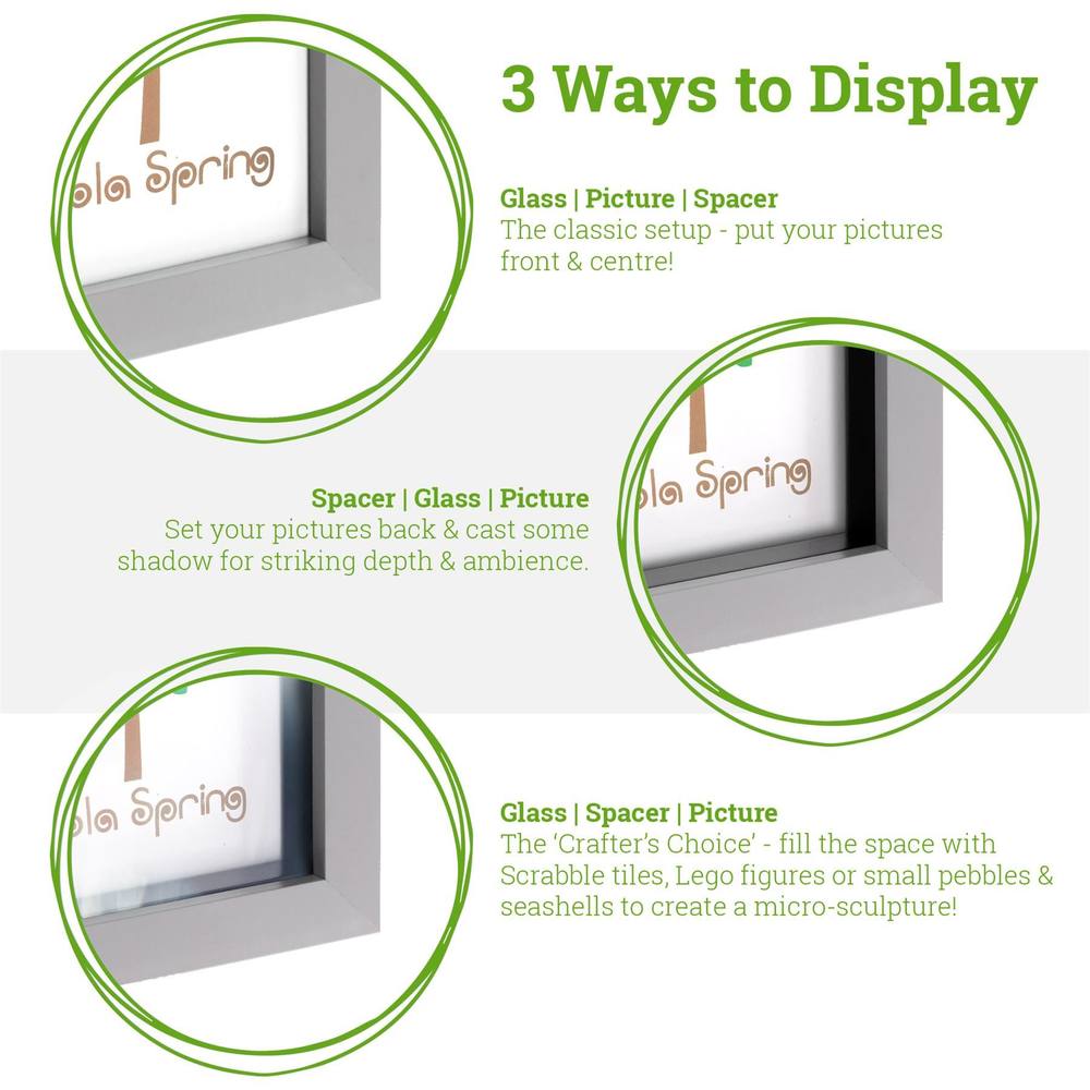 Nicola Spring 3D Box Photo Frame - 4 x 4" - Pack of 1 in Light Brown 3