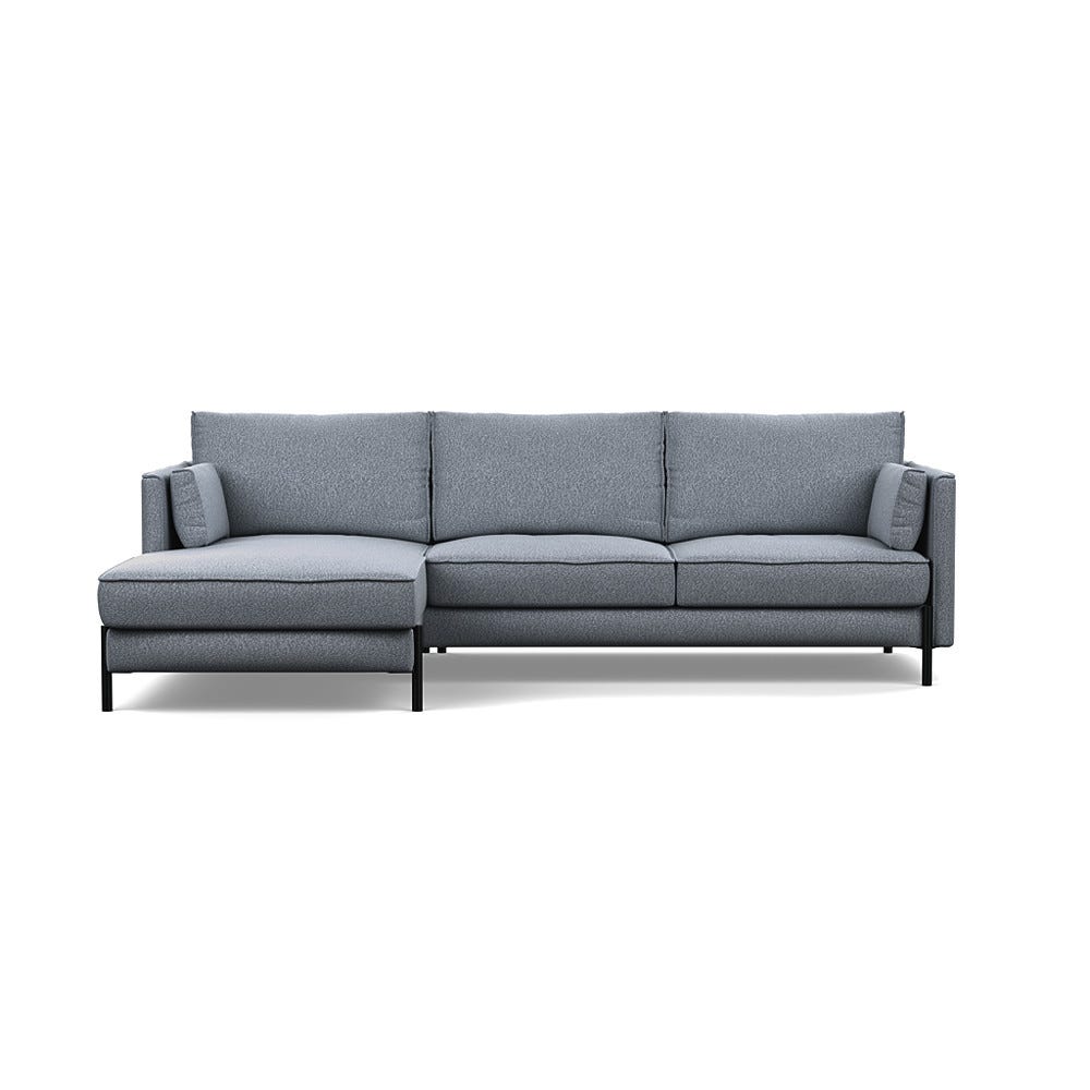 Heal's Tortona Left Hand Facing 4 Seater Corner Chaise Boucle Steel Black Feet
