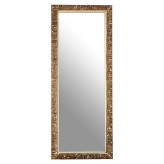 Zelman Wall Bedroom Mirror In Champagne Ridged Frame