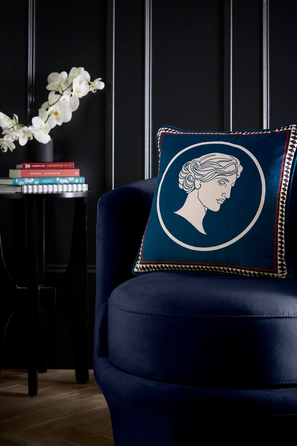 Laurence Llewelyn-Bowen 'Goddess' Velvet Filled Cushion in Teal
