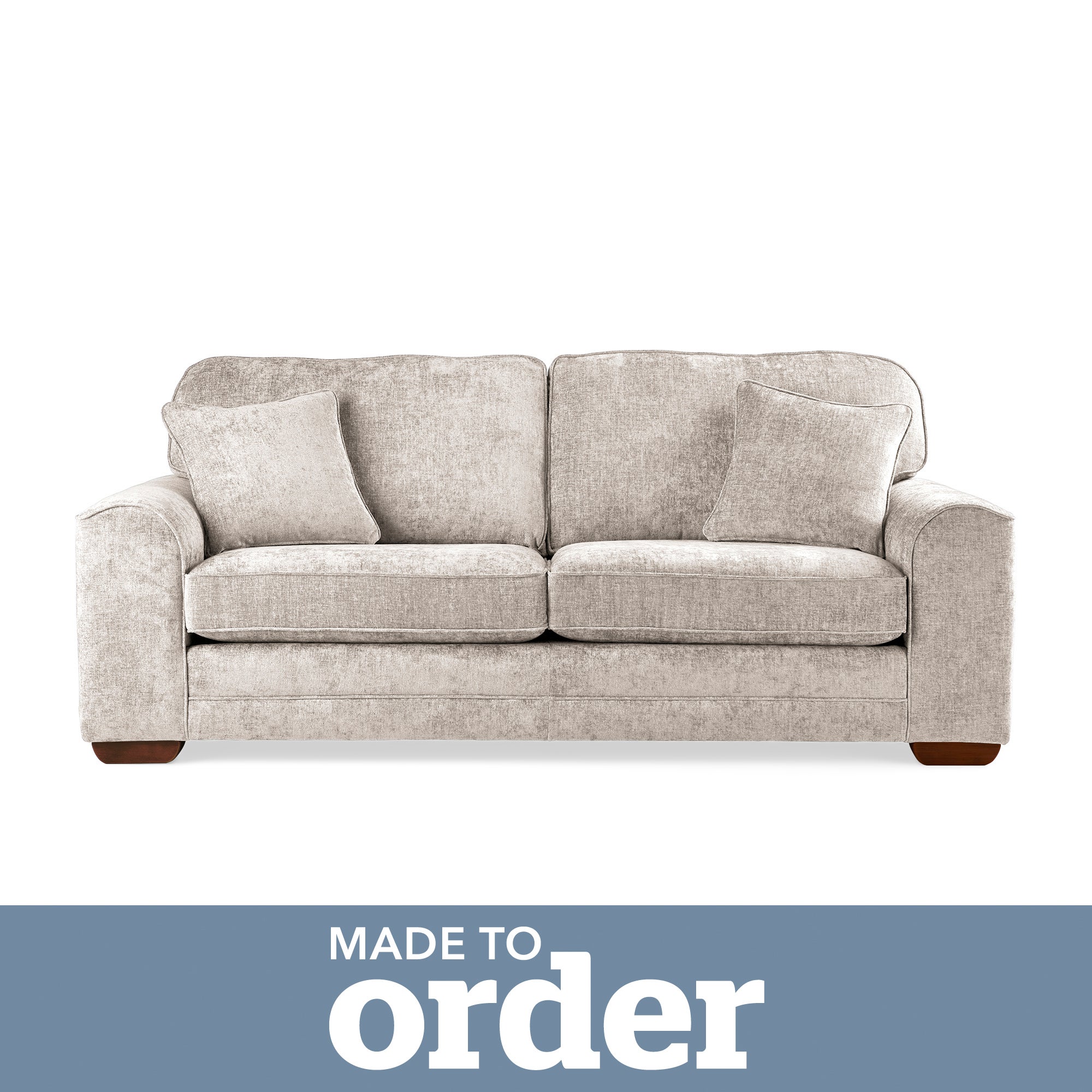 Morello 3 Seater Sofa Luxury Chenille Premium Chenille Sand