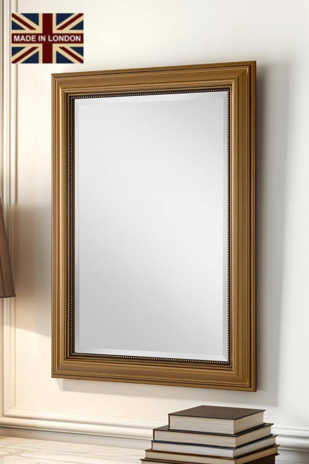 Yearn Mirrors Classic Gold Beaded Mirror 103x75cm
