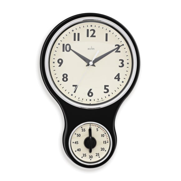 Acctim Kitchen Time Retro Quartz Timer Wall Clock