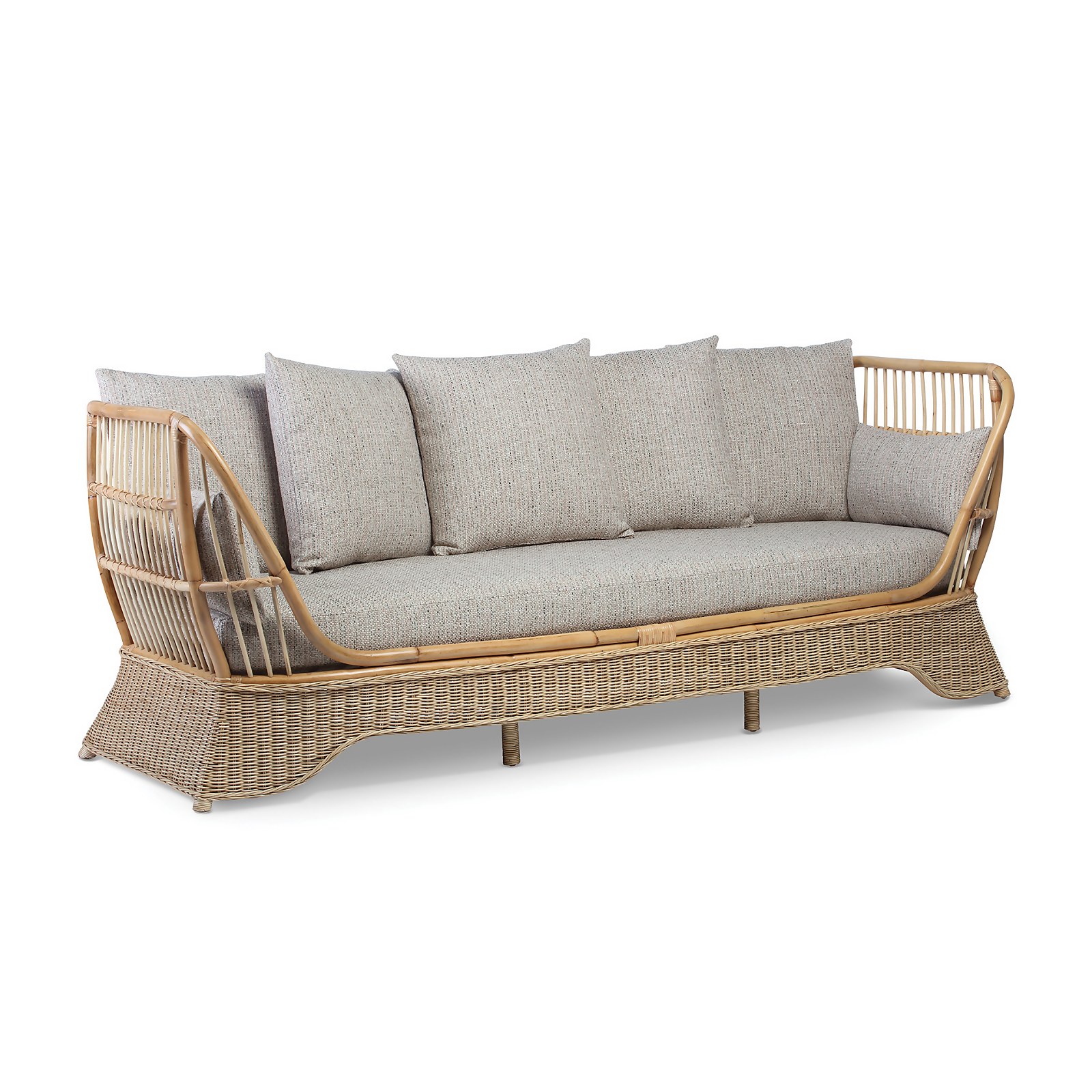 Rattan Daybed in Blush Tweed