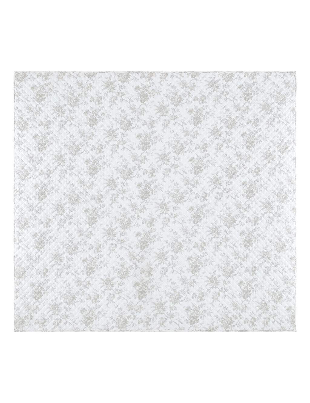 Laura Ashley Pure Cotton Walled Garden Bedspread Light Grey