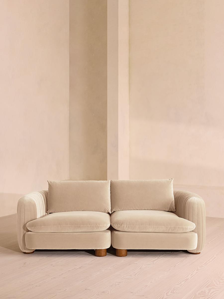 Vivienne Modular Sofa, Three Seater, Velvet Porcelain