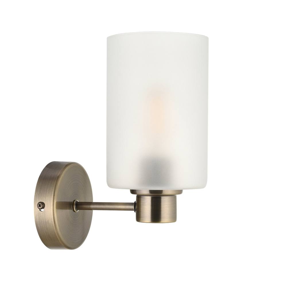 First Choice Lighting Panton - Antique Brass Wall Light with Frosted Glass Shades in Bronze