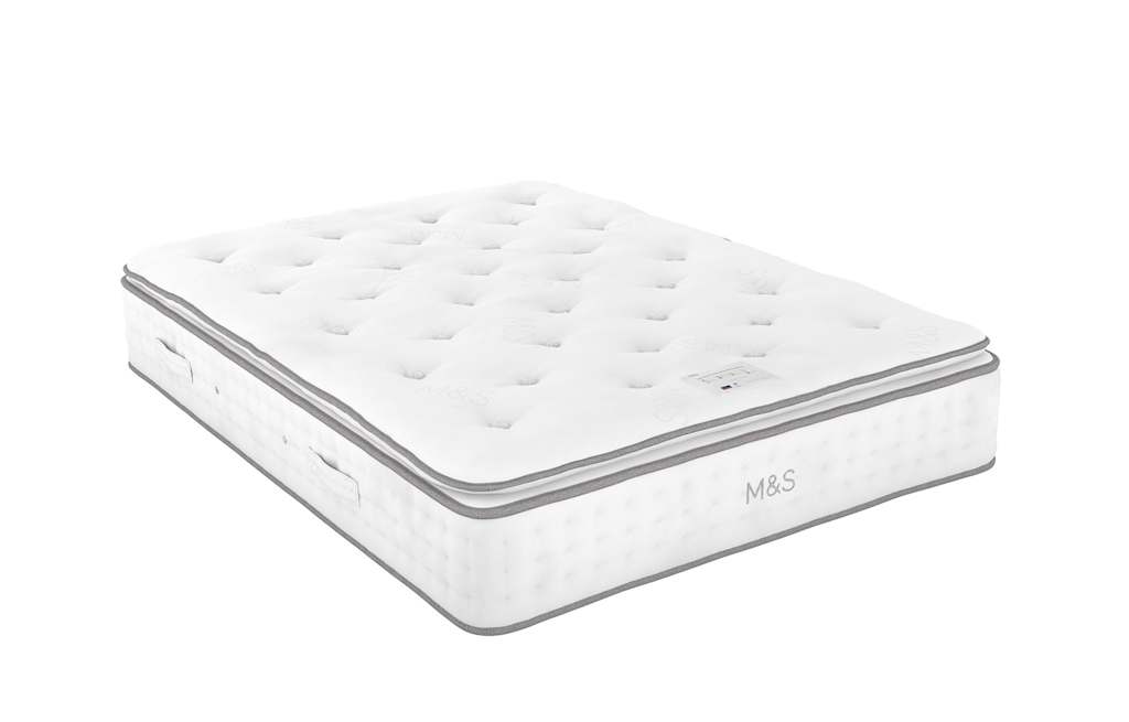 M&S 2500 British Wool Pocket Spring Medium Pillowtop Mattress White