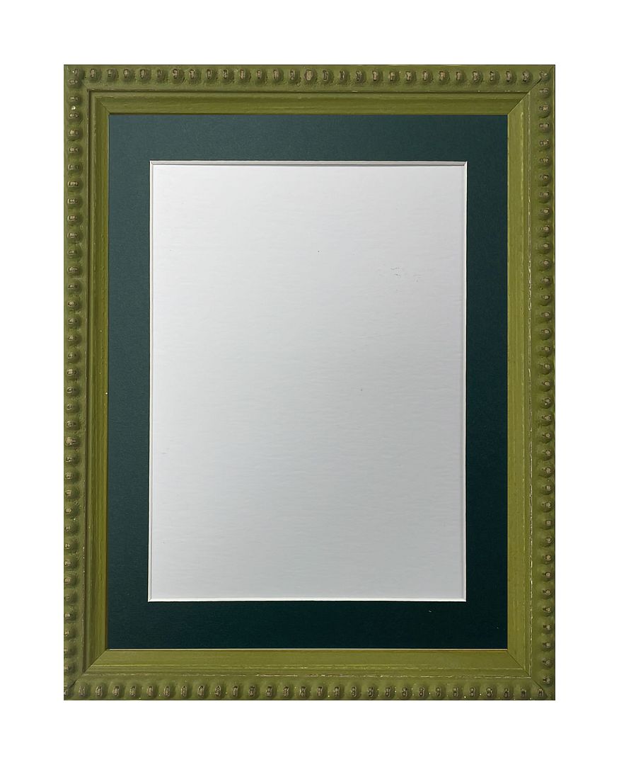 Frames by Post Crown Olive Green with Mount 30 x 30 CM for Image Size 8 x 8 Inch in Dark Olive