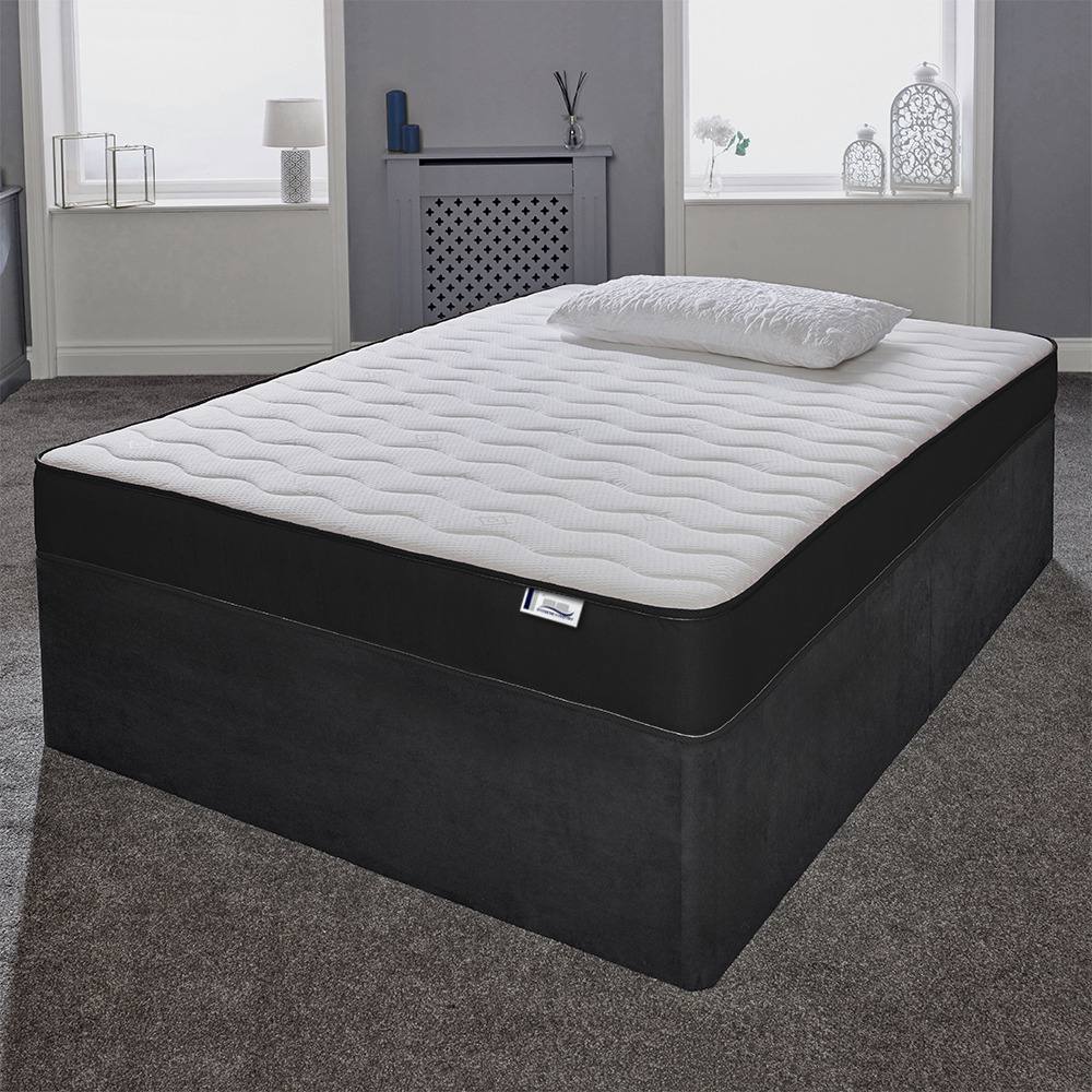 eXtreme Comfort Ltd Essentials Colour Border Hybrid Mattress Memory Foam Spring Support in Black