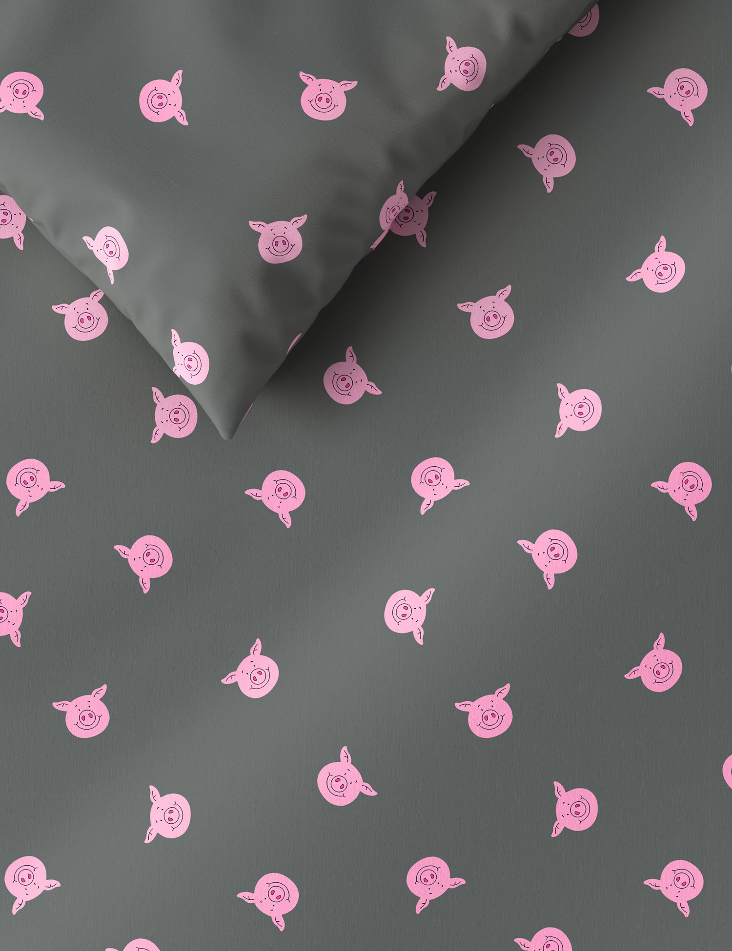 M&S Percy Pig™ Cotton Blend Percy Repeat Bedding Set